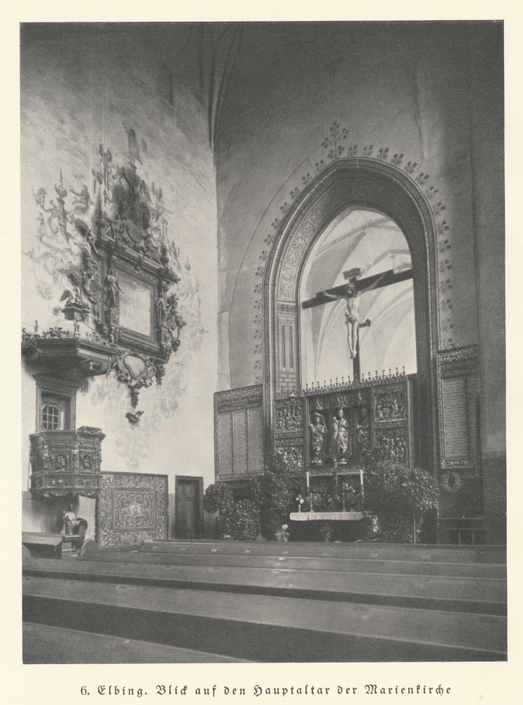 Elbing, Marienkirche, Blick auf den Hauptaltar