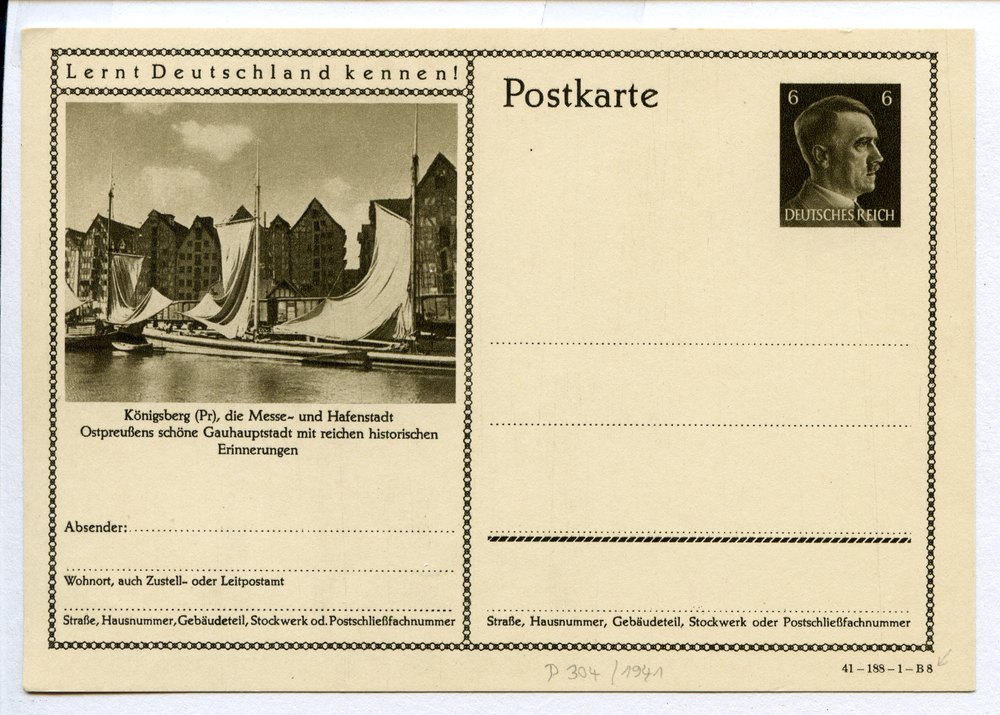 Königsberg (Pr.),  Postkarte mit Motiv Lastadie