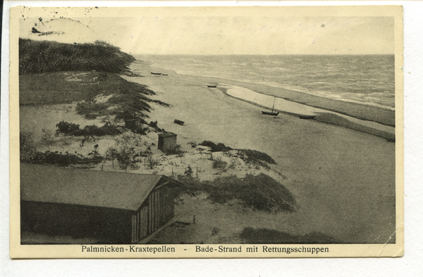 Palmnicken-Kraxtepellen, Badestrand mit Rettungsschuppen