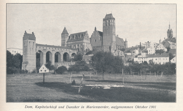 Marienwerder, Blick auf die Stadt mit Dom Schloss und Dansker