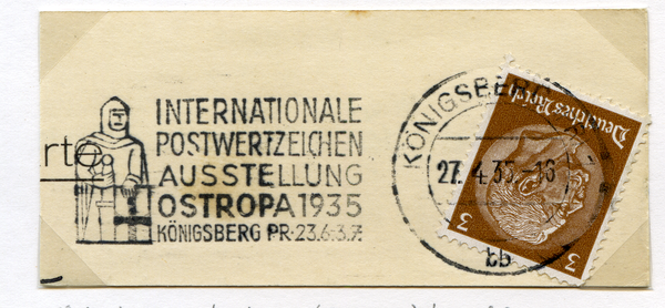 Königsberg (Pr.), Werbestempel zur Intern. Postwertzeichen-Ausstellung OSTROPA Königsberg