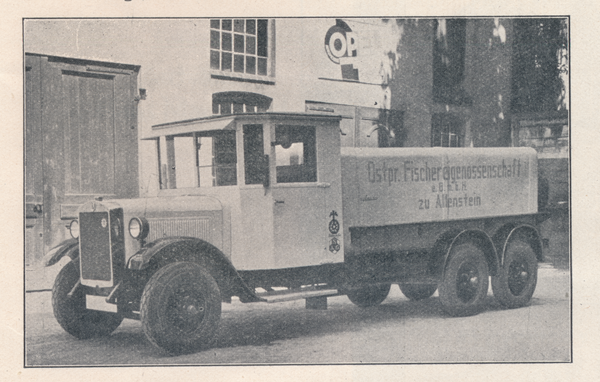 Allenstein, Ein Lieferwagen der Ostpreußischen Fischereigenossenschaft