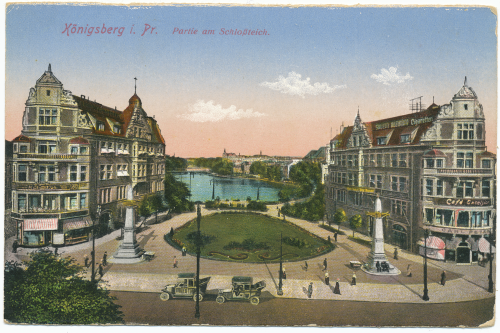 Königsberg (Pr.), Blick über den Münzplatz zum Schlossteich