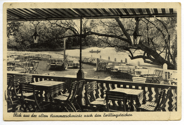 Königsberg, Blick vom "Aha" Mokka-und Teehaus auf die Zwillingsteiche
