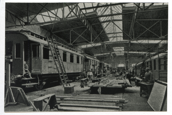 Königsberg (Pr.), Waggonfabrik Steinfurt, Montagehalle für Eisenbahn-Personenwagen,