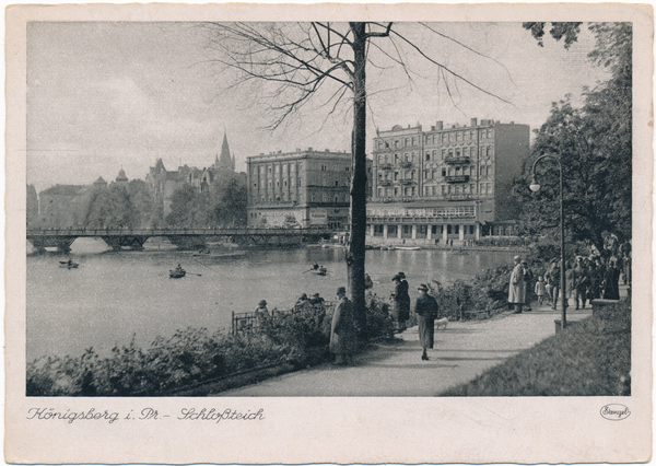 Königsberg, Schlossteich, im Hintergrund die Schlossteichbrücke