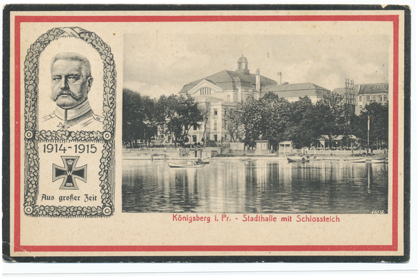 Königsberg (Pr.), Stadthalle, Blick übder den Schlossteich