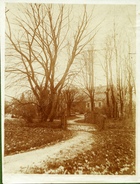 Viehof, Blick aus dem Garten auf das Wohnhaus im Vorfrühling (?)