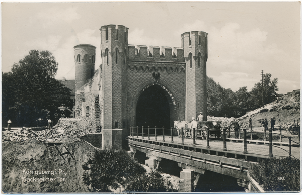 Königsberg (Pr.), Sackheimer Tor während der Entfestigungsarbeiten