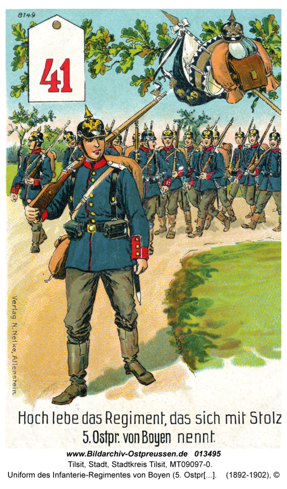 Tilsit, Uniform des Infanterie-Regimentes von Boyen (5. Ostpr.) Nr. 41