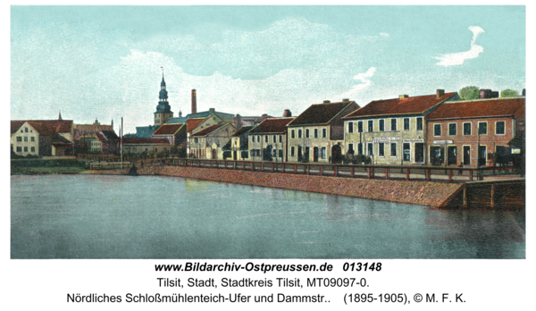 Tilsit, Nördliches Schloßmühlenteich-Ufer und Dammstr.