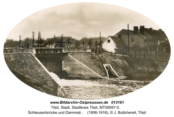 Tilsit, Schleusenbrücke und Dammstr.