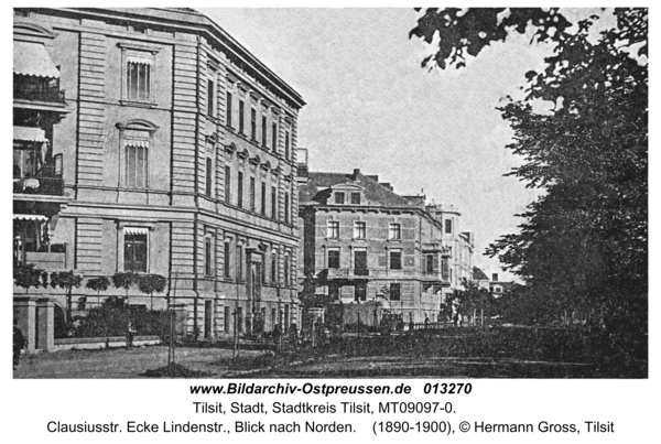 Tilsit, Clausiusstr. Ecke Lindenstr., Blick nach Norden