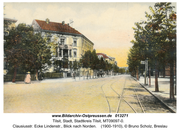 Tilsit, Clausiusstr. Ecke Lindenstr., Blick nach Norden