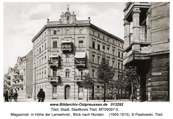 Tilsit, Magazinstr. in Höhe der Lanwehrstr., Blick nach Norden