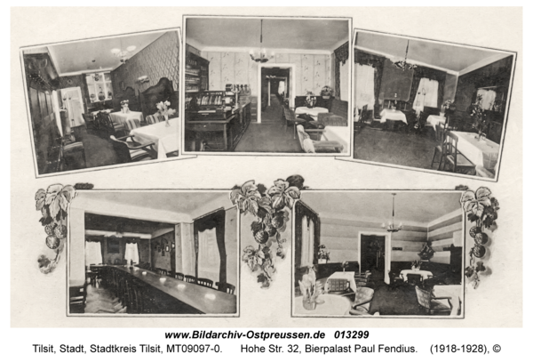 Tilsit, Hohe Str. 32, Bierpalast Paul Fendius