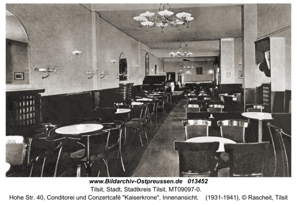 Tilsit, Hohe Str. 40, Conditorei und Conzertcafé "Kaiserkrone", Innenansicht