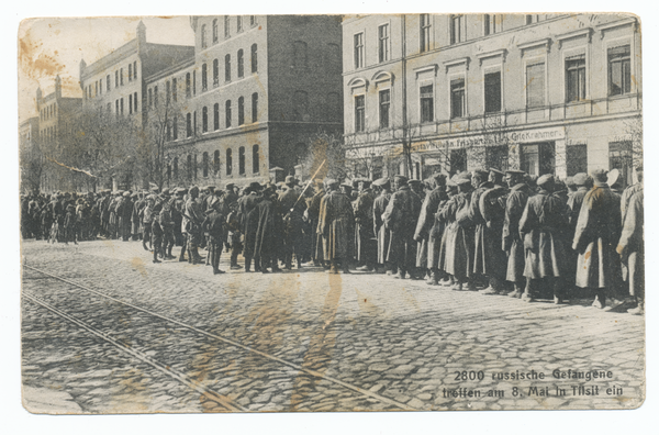 Tilsit, Stolbecker Str. 08.05.1915, russische Kriegsgefangene an der Infanterie-Kaserne