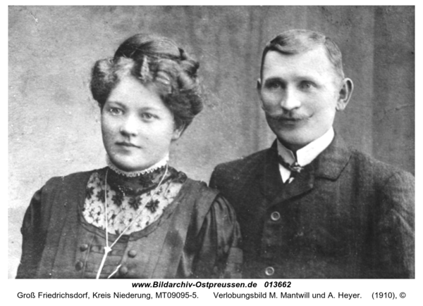 Groß Friedrichsdorf, Verlobungsbild M. Mantwill und A. Heyer