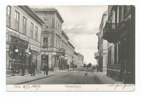 Tilsit, Wasserstr. 30, in Höhe Goldschmiedestr., Blick nach Norden