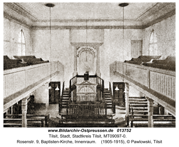 Tilsit, Rosenstr. 9, Baptisten-Kirche, Innenraum