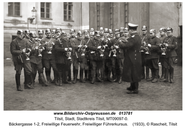 Tilsit, Bäckergasse 1-2, Freiwillige Feuerwehr, Freiwilliger Führerkursus