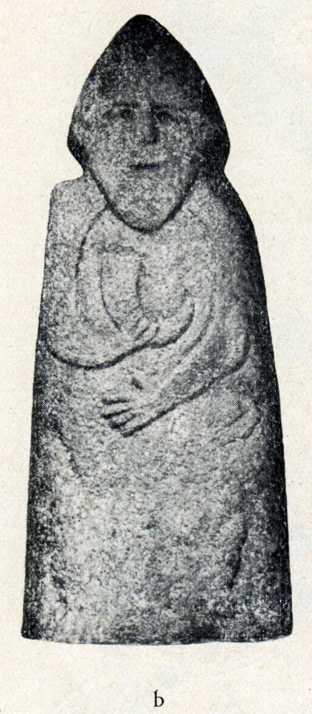 Bartenstein, Steinbild, Menschenfigur mit Horn in der Hand ("Bartensteiner Bartel")