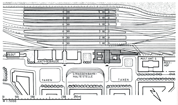 Königsberg (Pr.) (Калининград), Hauptbahnhof, Lageplan des Vorplatzes