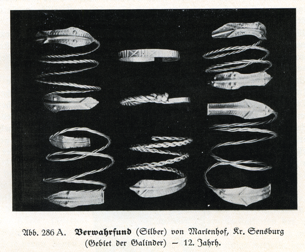 Marienhof Kr. Sensburg, Verwahrfund (Silber) auf dem Gebiet der Galinder