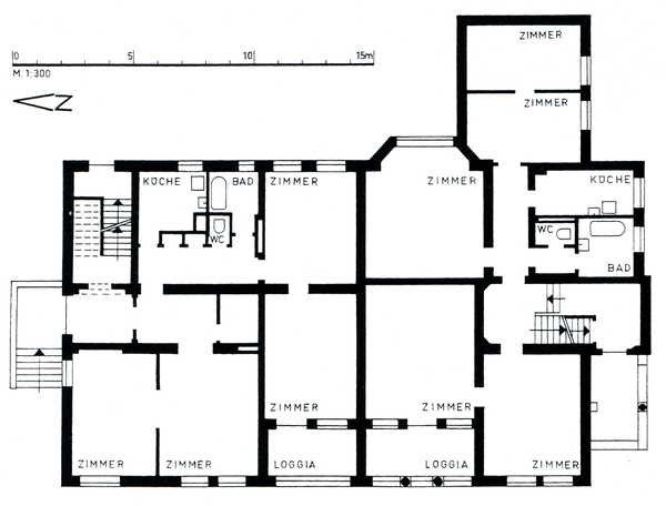 Königsberg (Pr.) (Калининград), fr. Tiergartenstraße 47, Wohnhaus, Grundriss des Erdgeschosses