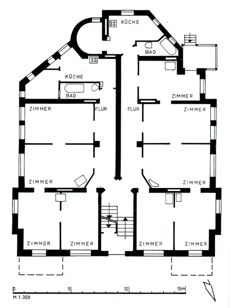 Königsberg (Pr.) (Калининград), fr. Hermannallee 15 oder 17, Wohnhaus, Grundriss des Erdgeschosses