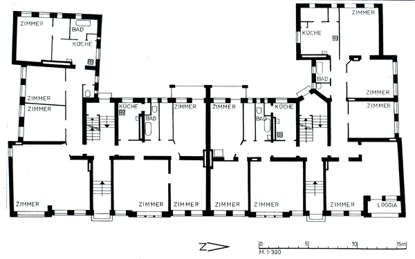 Königsberg (Pr.) (Калининград), früher Hindenburgstraße 27 + 27a, Grundriss des Eerdgeschosses