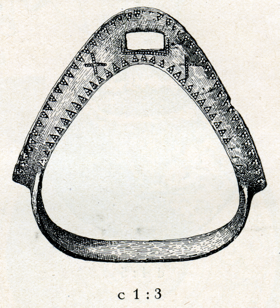 Dagutschen Kr. Goldap, Platter Steigbügel mit eingestanzten Ornamenten