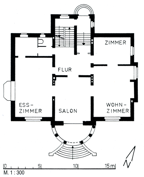 Königsberg (Pr.), Amalienau, Haarbrücker Straße, "Villa Honcamp", Grundriss des Erdgeschosses