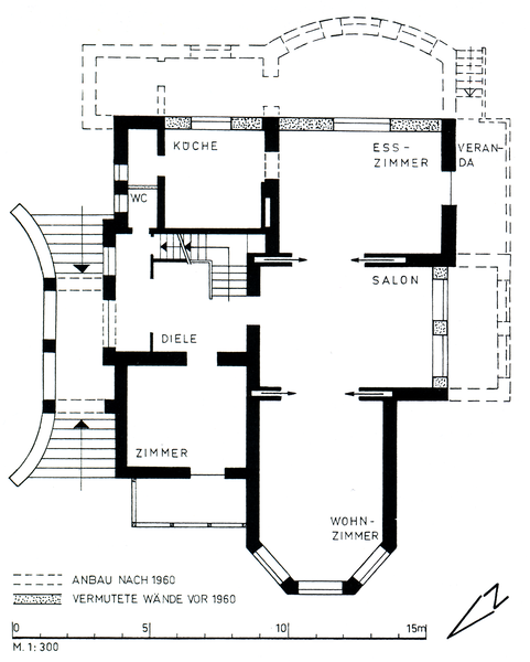 Königsberg (Pr.) (Калининград), Körteallee 7, Villa Makowsky, Grundriss des Erdgeschosses