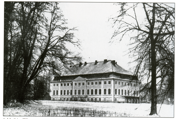 Arklitten, Schloss, Parkseite (Winteraufnahme)