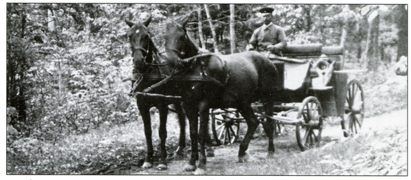 Gerkiehnen, Kutscher Franz mit "Cicero" und "Brigitte"