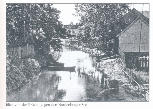 Nordenburg, Blick von der Brücke gegen den Nordenburger See