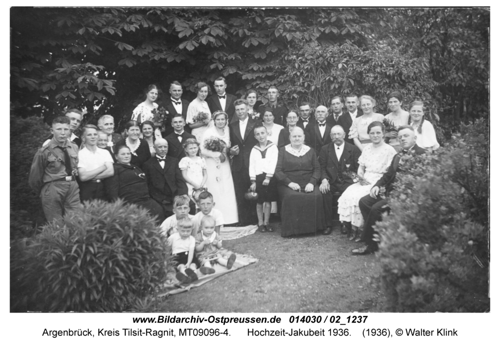 Argenbrück, Hochzeit-Jakubeit 1936