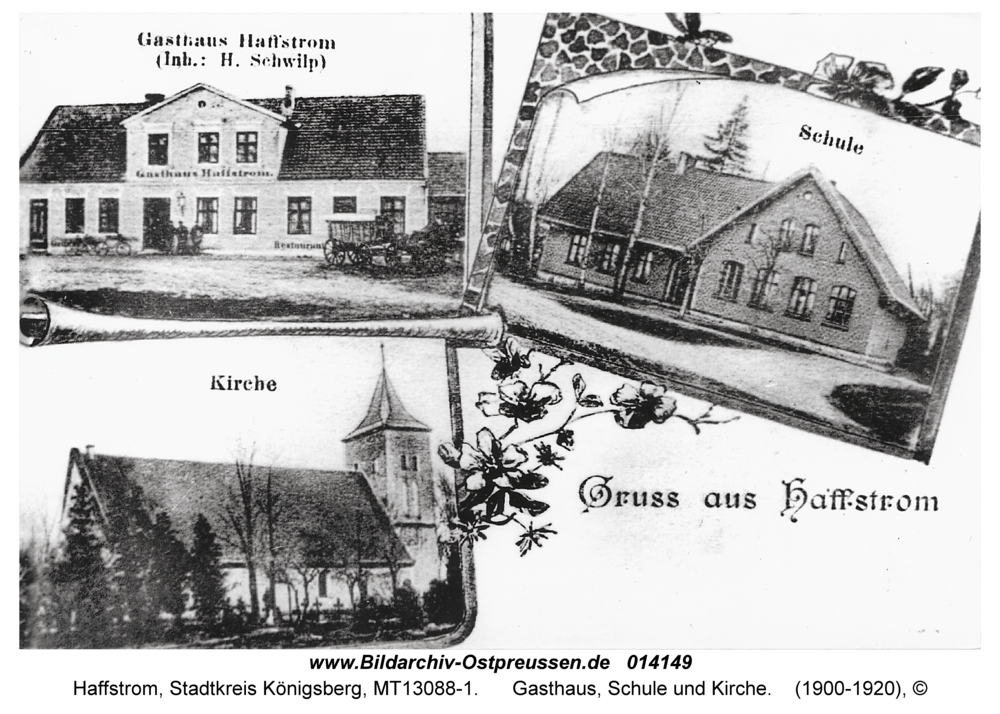 Haffstrom, Gasthaus, Schule und Kirche