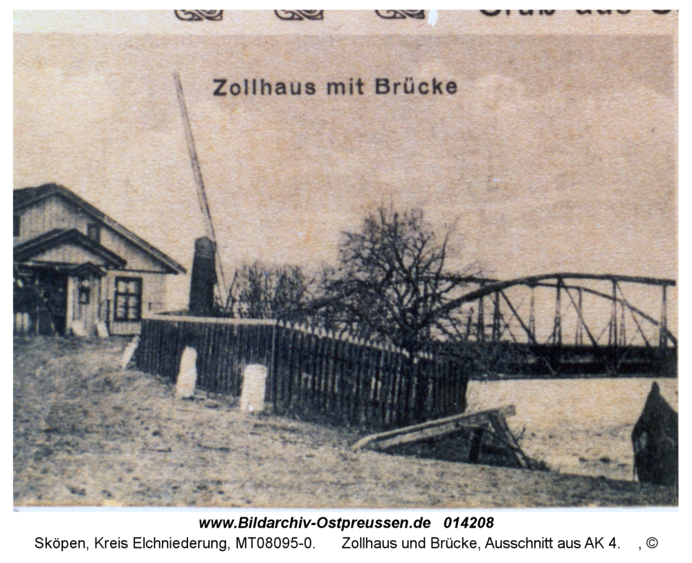 Sköpen 08-185-29, Zollhaus und Brücke, Ausschnitt aus AK 4