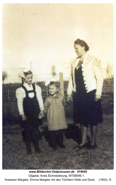 Gilgetal, Anwesen Margies, Emma Margies mit den Töchtern Hilde und Doris