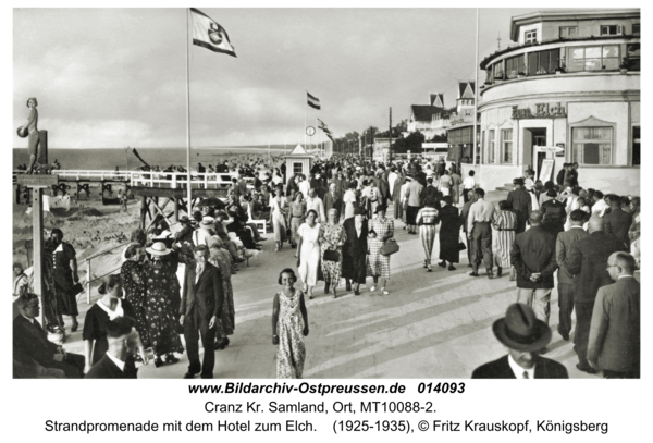 Cranz, Strandpromenade mit dem Hotel zum Elch