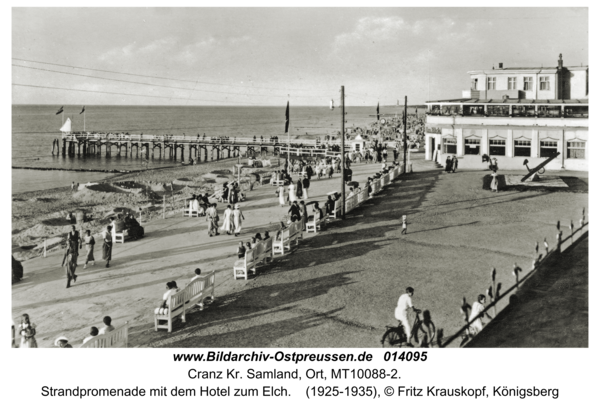 Cranz, Strandpromenade mit dem Hotel zum Elch