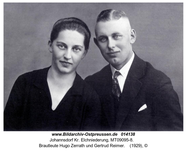 Johannsdorf, Brautleute Hugo Zerrath und Gertrud Reimer