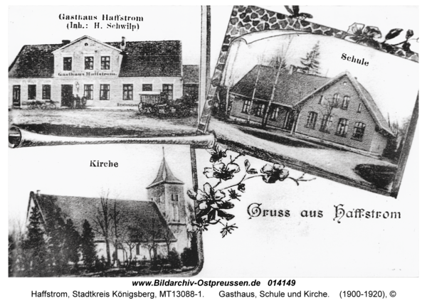 Haffstrom, Gasthaus, Schule und Kirche