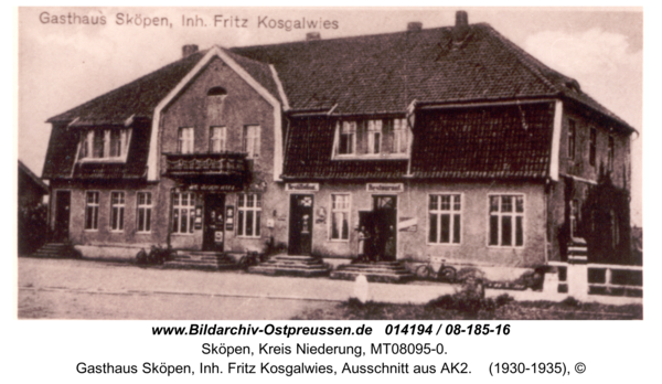 Sköpen, Gasthaus Sköpen, Inh. Fritz Kosgalwies, Ausschnitt aus AK2