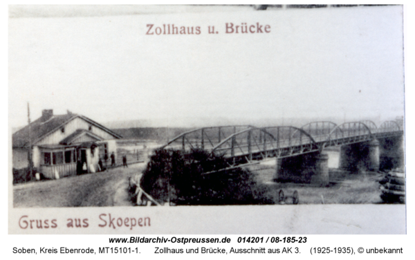 Sköpen 08-185-23, Zollhaus und Brücke, Ausschnitt aus AK 3