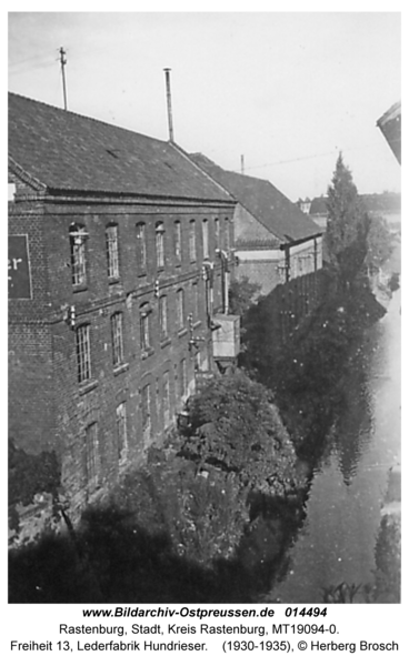 Rastenburg, Freiheit 13, Lederfabrik Hundrieser