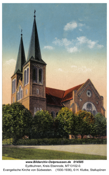 Eydtkau, Evangelische Kirche von Südwesten